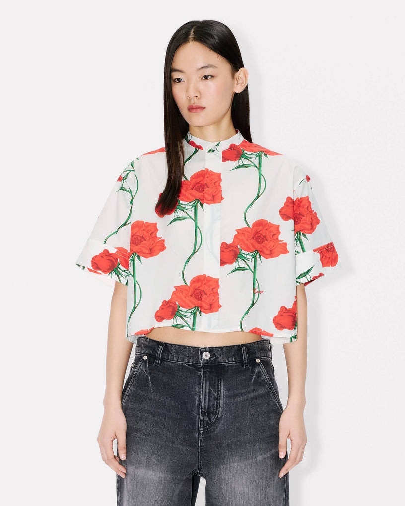 Kenzo Archive Rose short-sleeved cotton poplin shirt