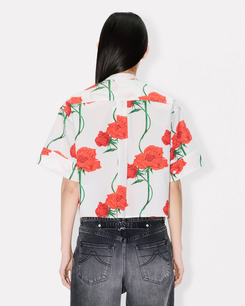 Kenzo Archive Rose short-sleeved cotton poplin shirt