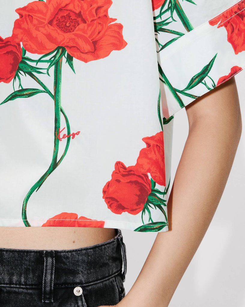 Kenzo Archive Rose short-sleeved cotton poplin shirt