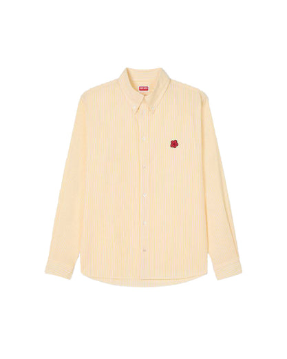 Casual seersucker cotton shirt with 'Boke Flower' embroidery