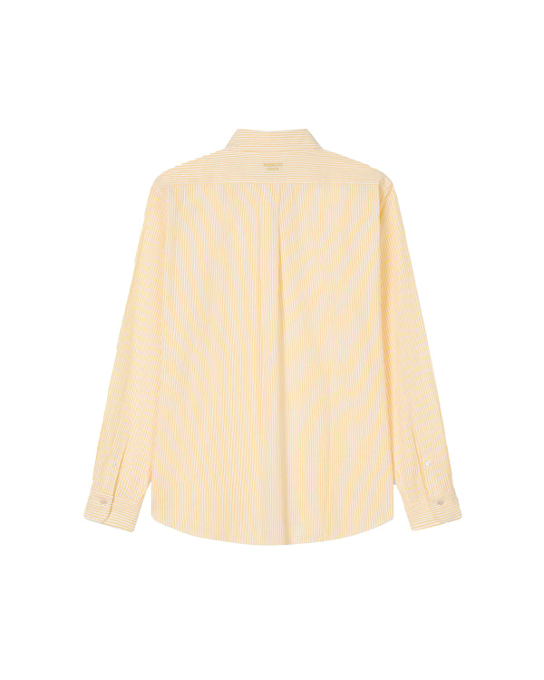 Camicia casual in cotone seersucker con ricamo 'Boke Flower'