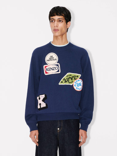 Kenzo Badges embroidered sweater in cotton wool