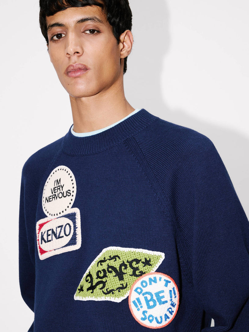 Kenzo Badges embroidered sweater in cotton wool