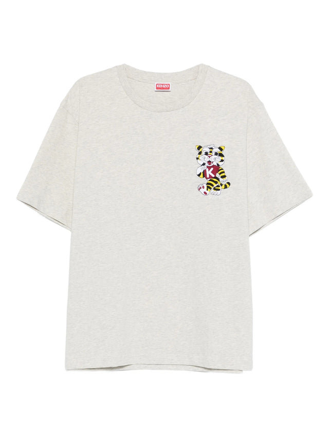 Oversized cotton t-shirt with 'Kenzo Wild Tiger' embroidery
