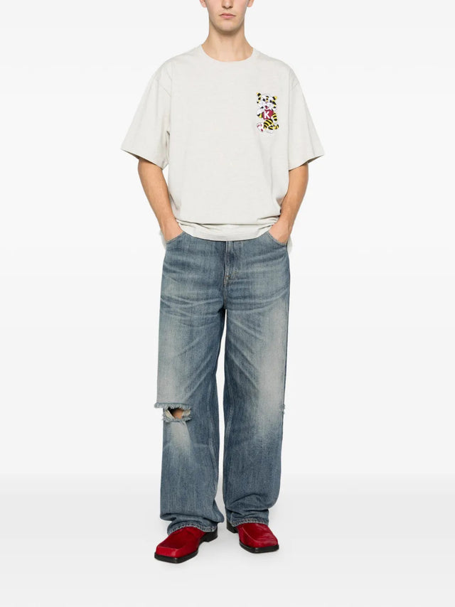 Oversized cotton t-shirt with 'Kenzo Wild Tiger' embroidery