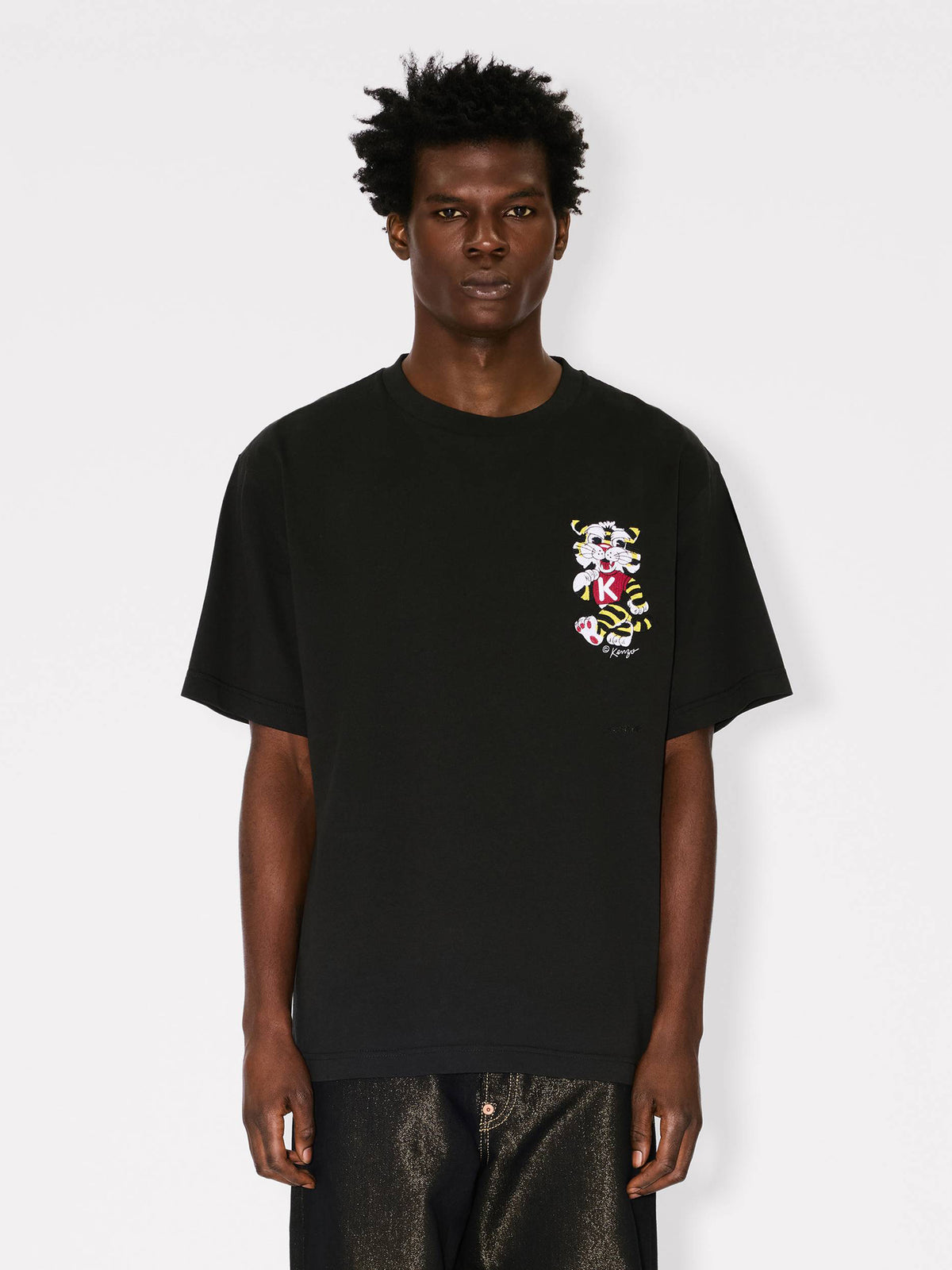 Oversized cotton t-shirt with 'Kenzo Wild Tiger' embroidery