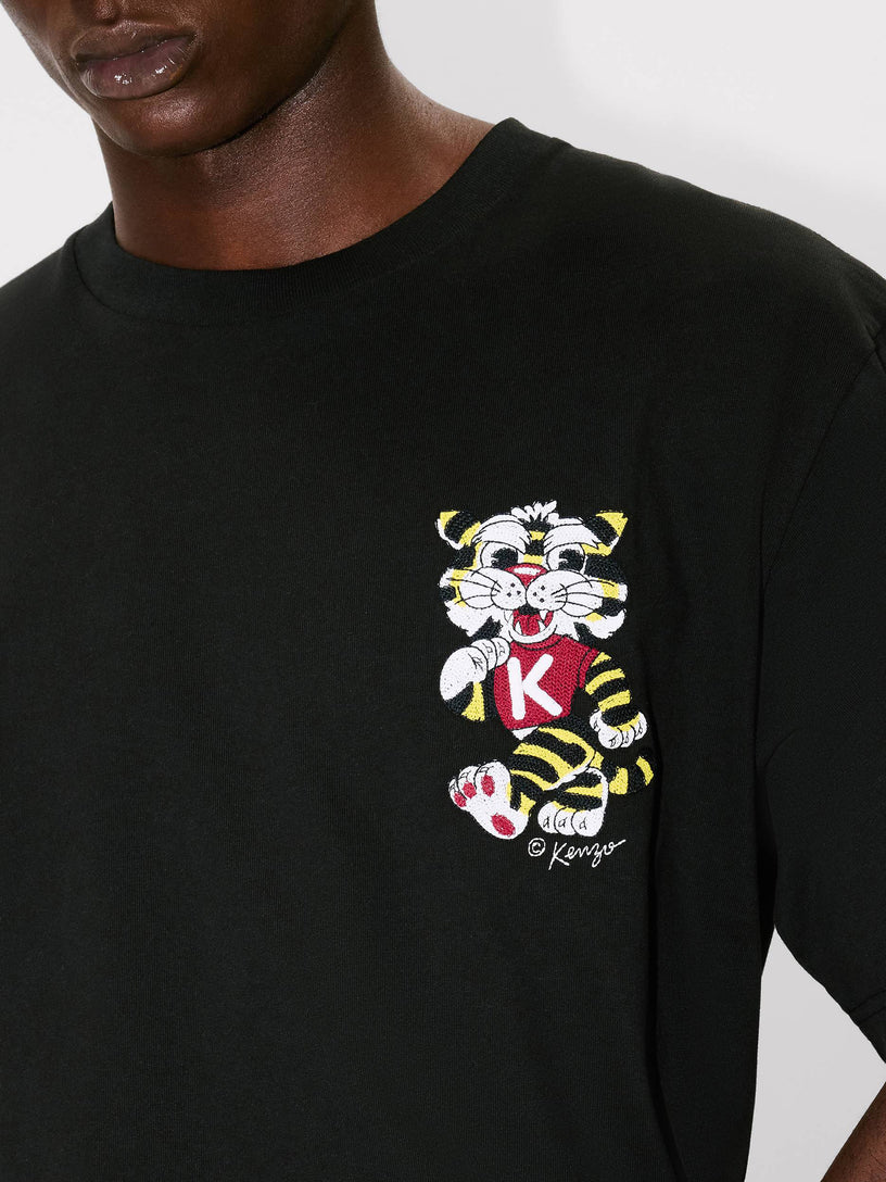 Oversized cotton t-shirt with 'Kenzo Wild Tiger' embroidery