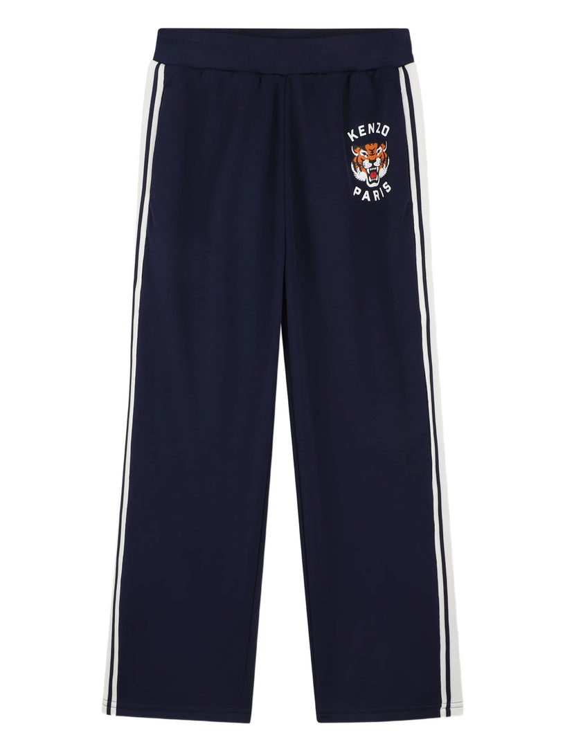 Tiger-motif side-stripe track pants