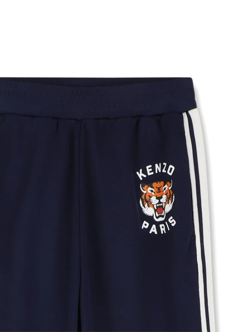 Tiger-motif side-stripe track pants