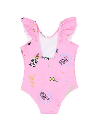 Ruffled printed swimsuit