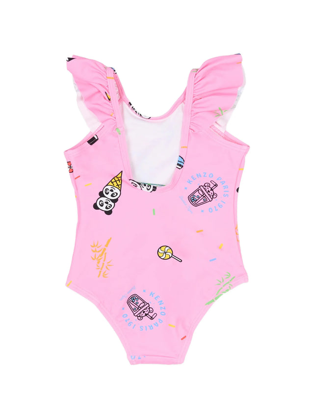 Ruffled printed swimsuit