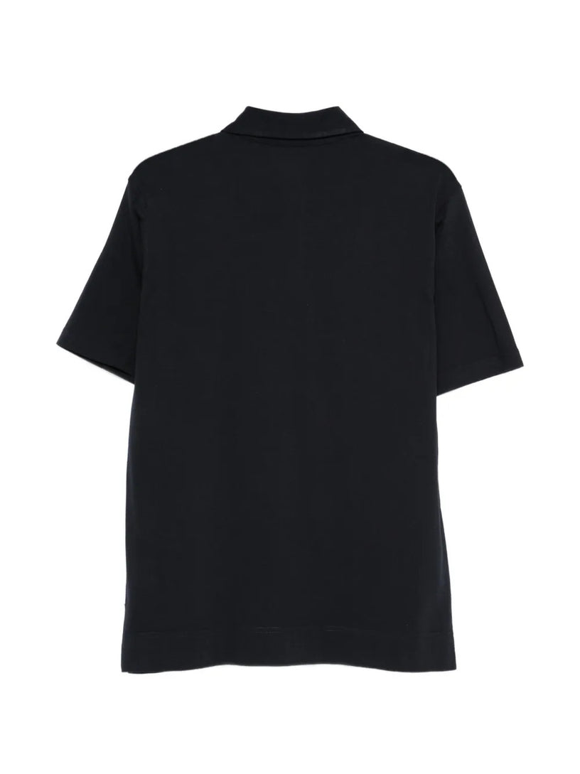 Cotton and silk blend polo shirt