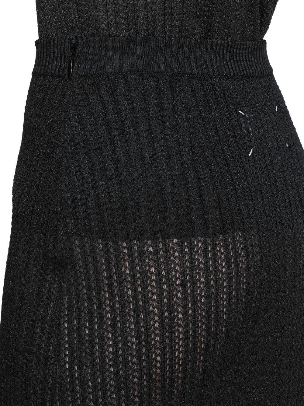 Ribbed knit midi skirt