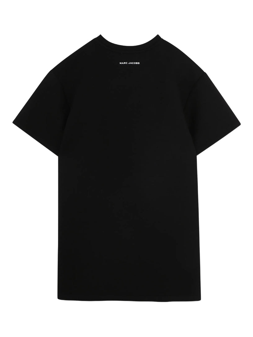 Dress with contrasting print