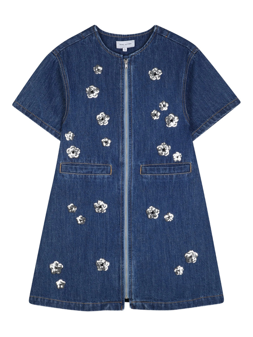 Floral-print zip-fastening dress