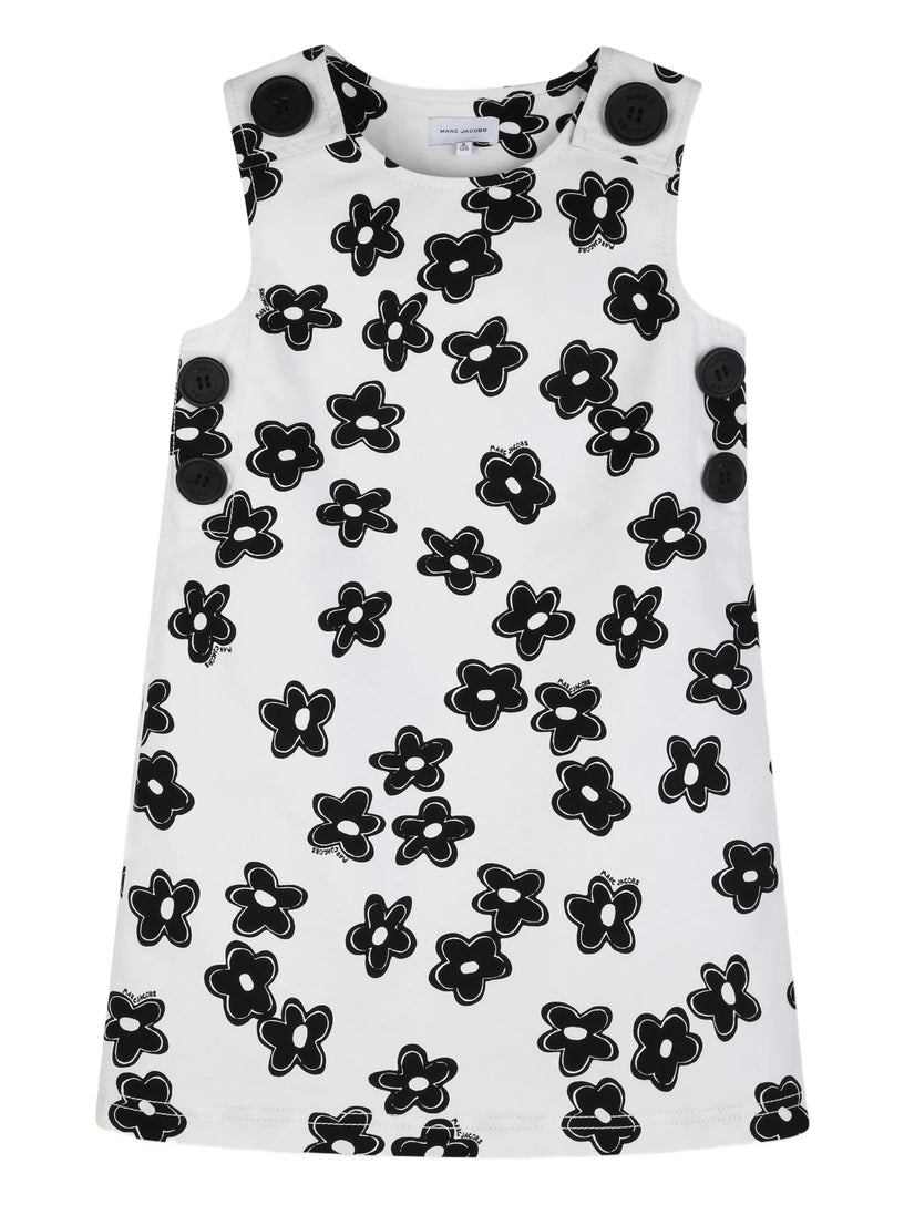 Floral-print button-detail dress