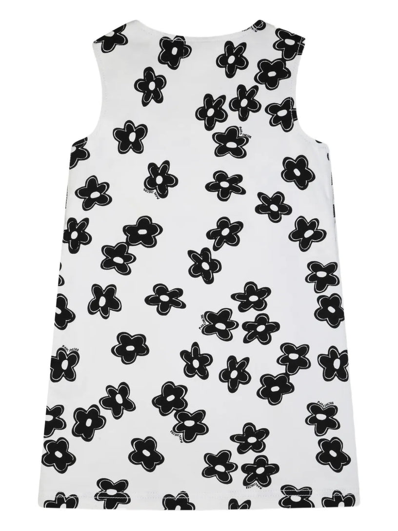 Floral-print button-detail dress