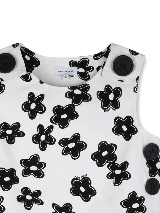 Floral-print button-detail dress