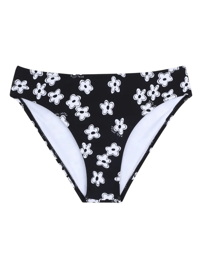 Floral-print one-shoulder bikini set