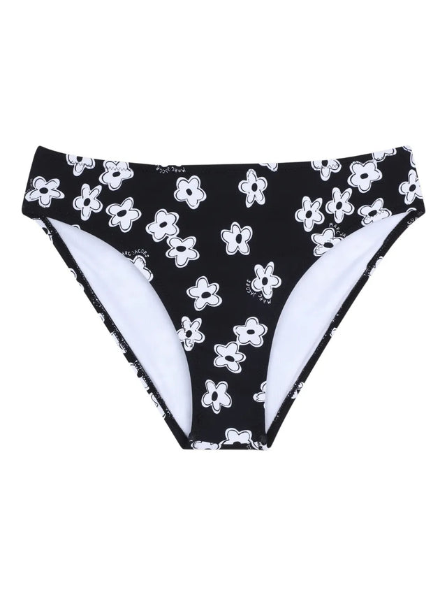 Floral-print one-shoulder bikini set