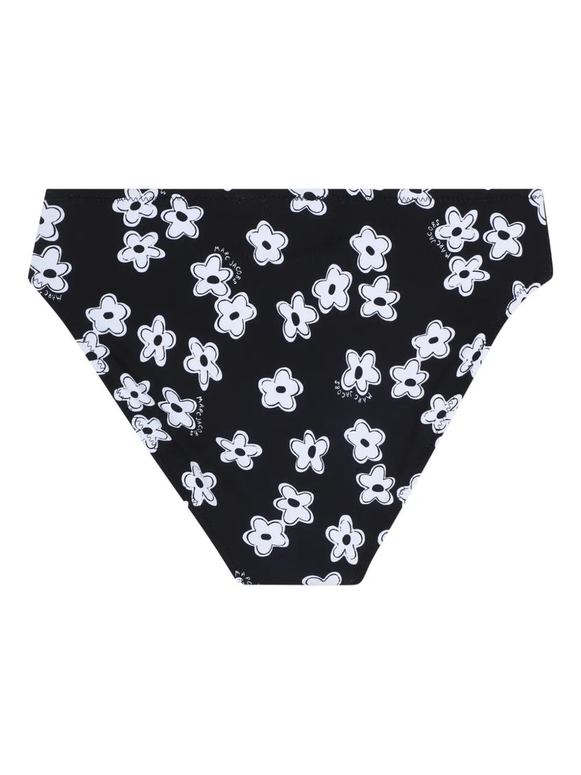 Floral-print one-shoulder bikini set