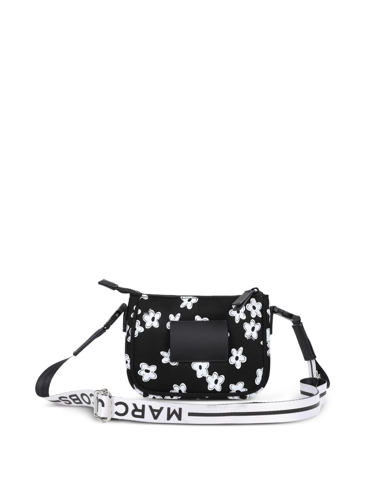 Floral-print logo cross body bag