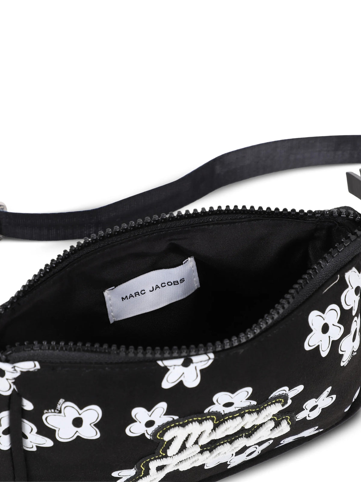 Floral-print logo cross body bag
