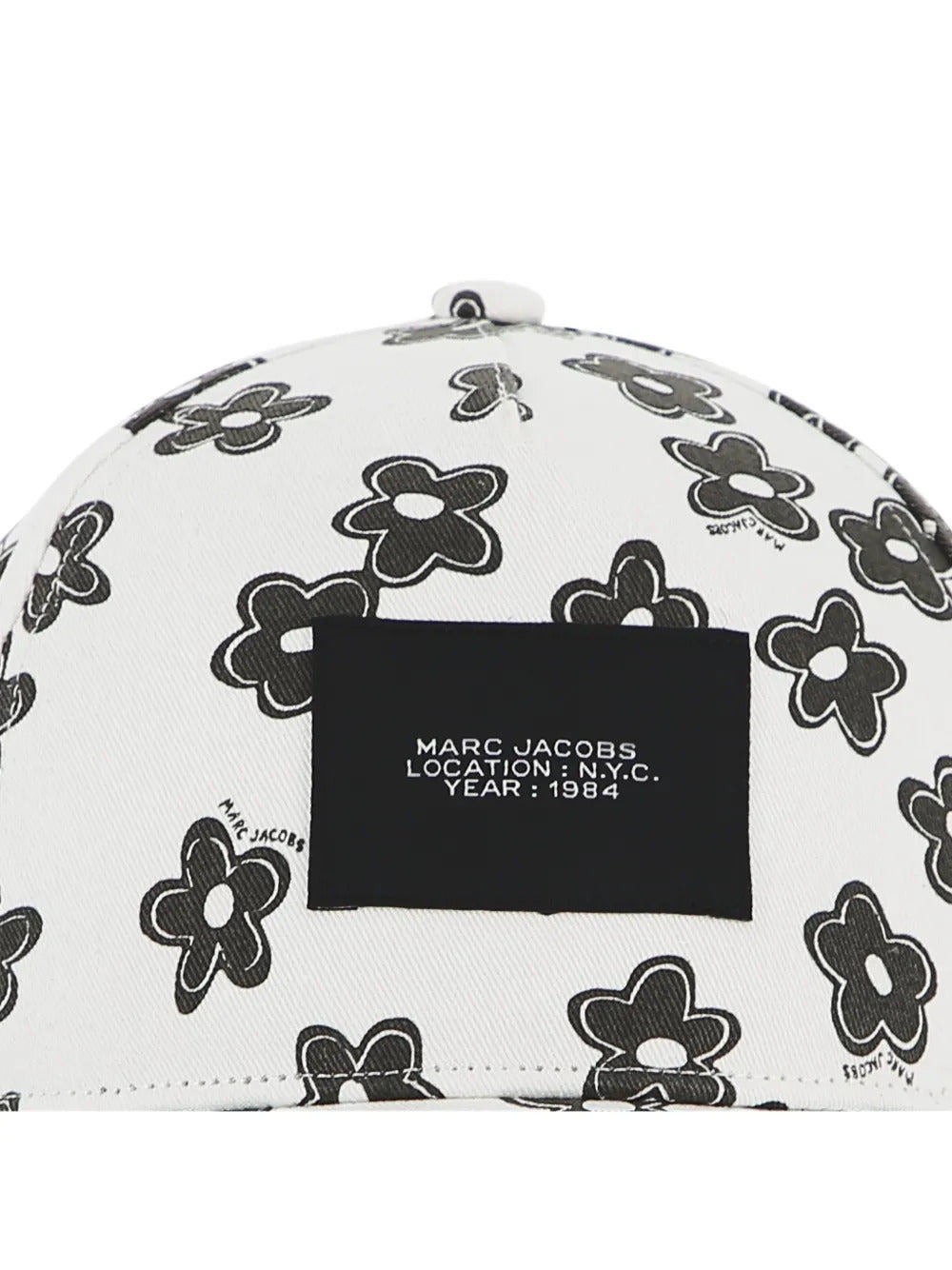 Floral-print logo-patch baseball cap
