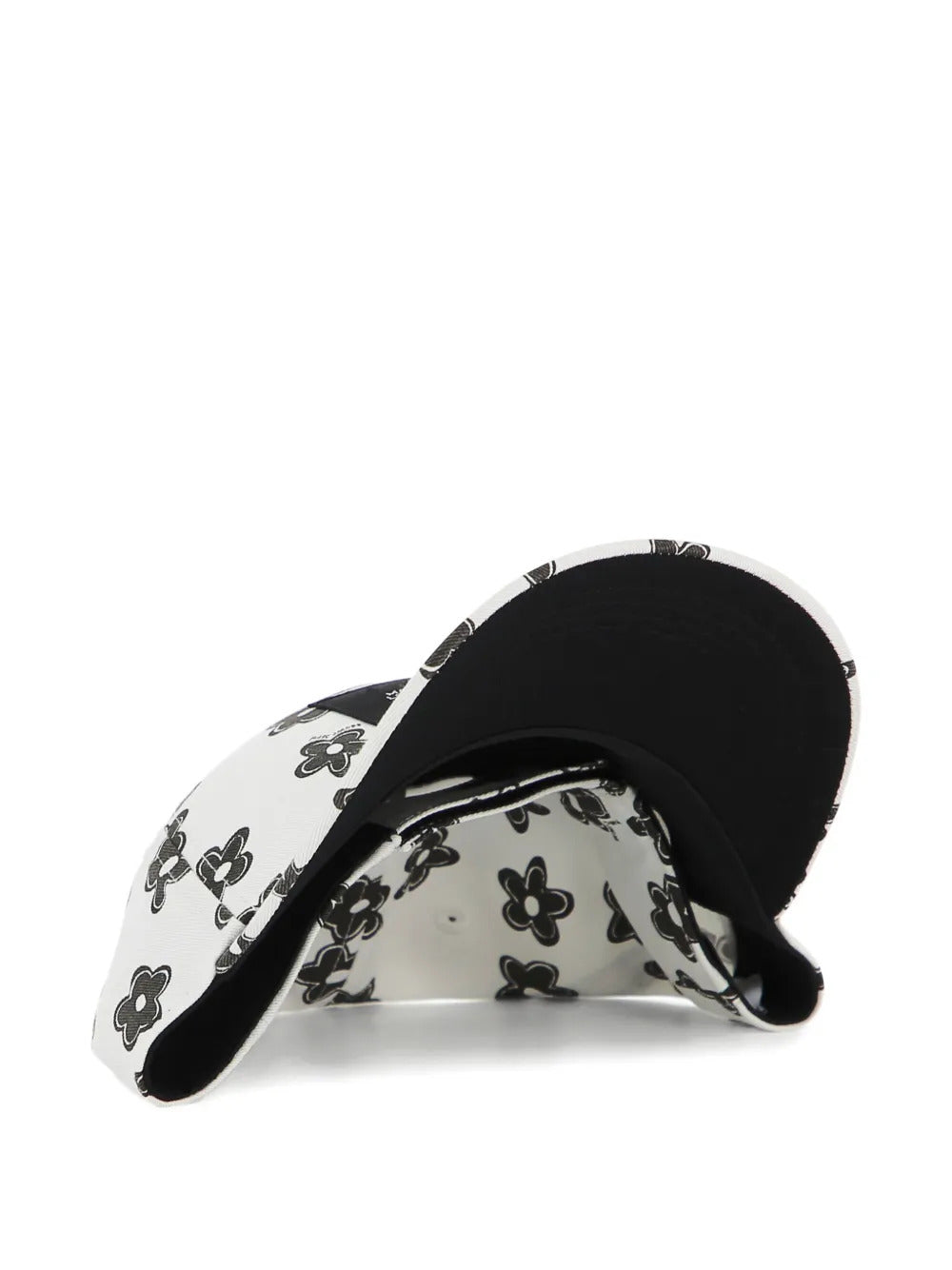 Floral-print logo-patch baseball cap