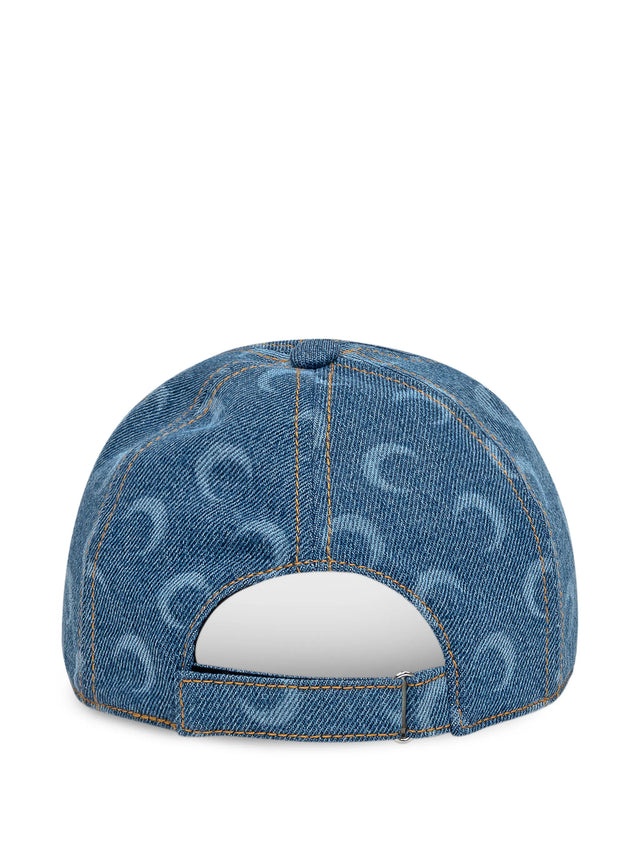 Cappello da baseball in denim con motivo laser lunare