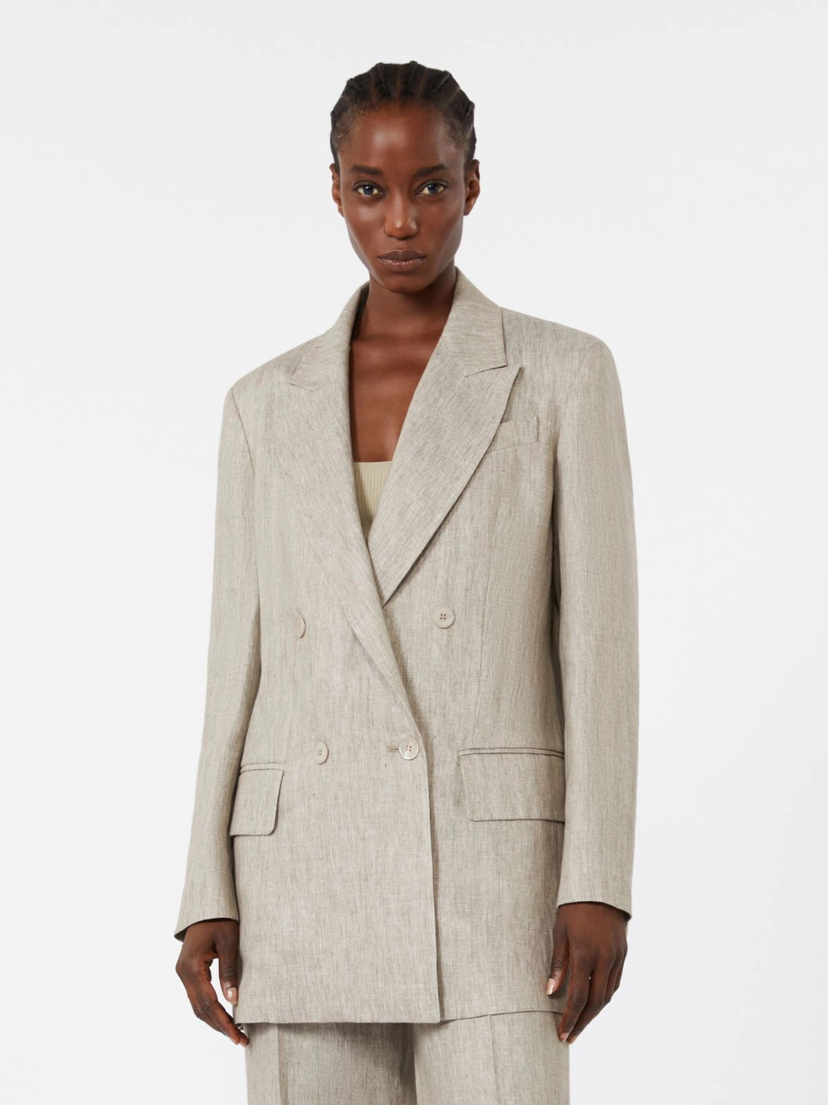Olimpia Chevron Linen Jacket