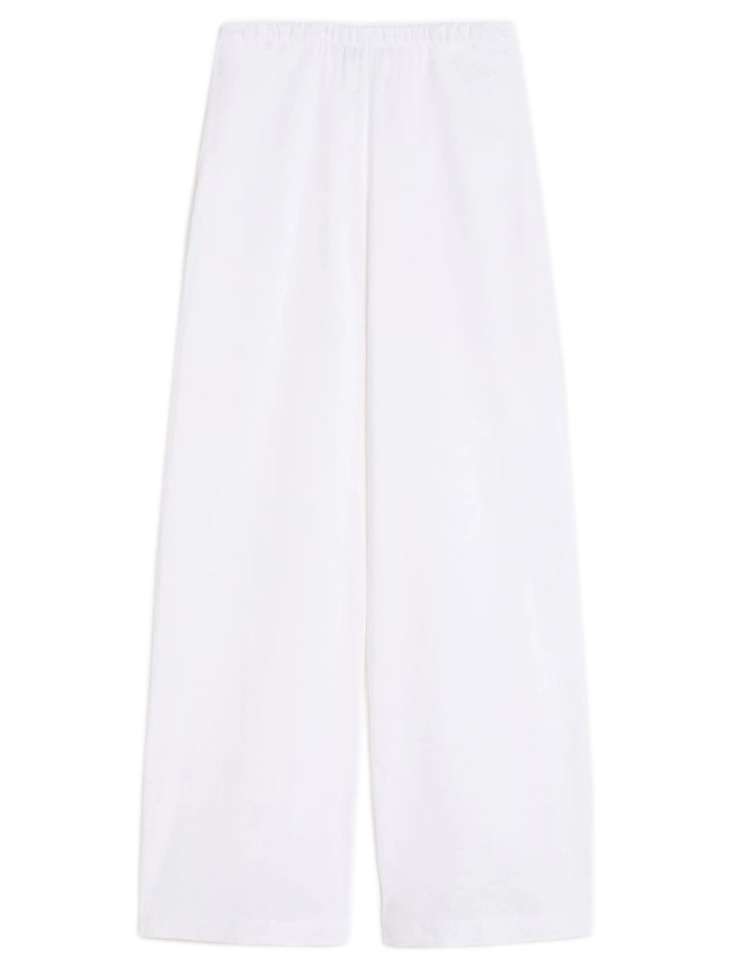 Linen and viscose canvas trousers