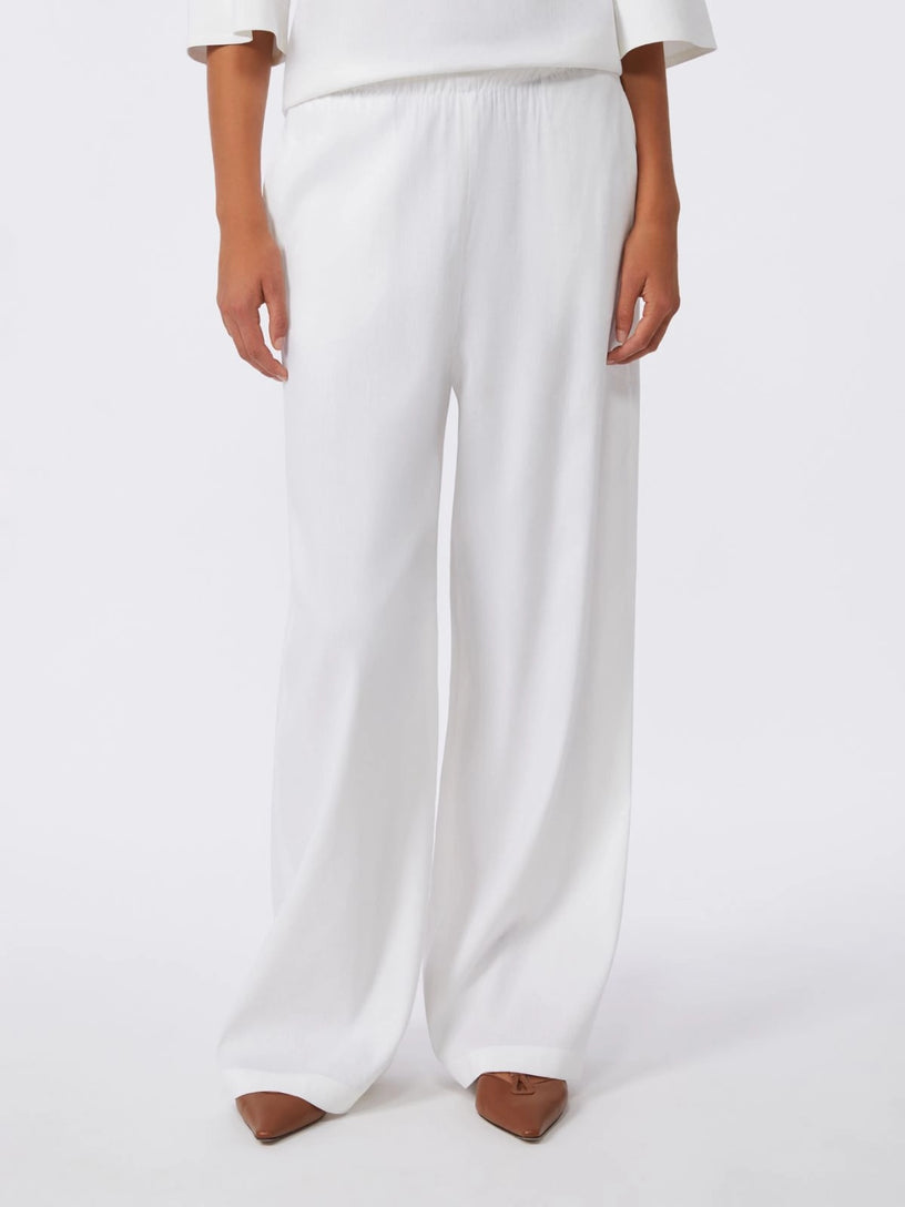 Linen and viscose canvas trousers