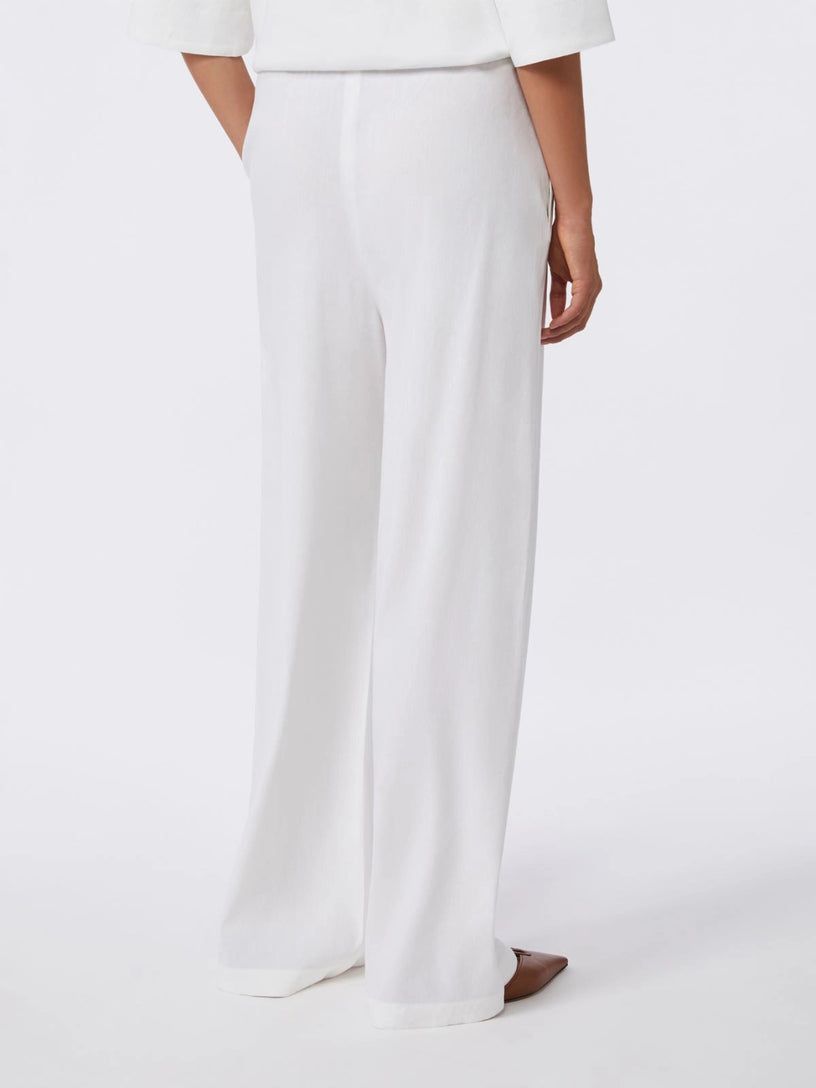 Linen and viscose canvas trousers