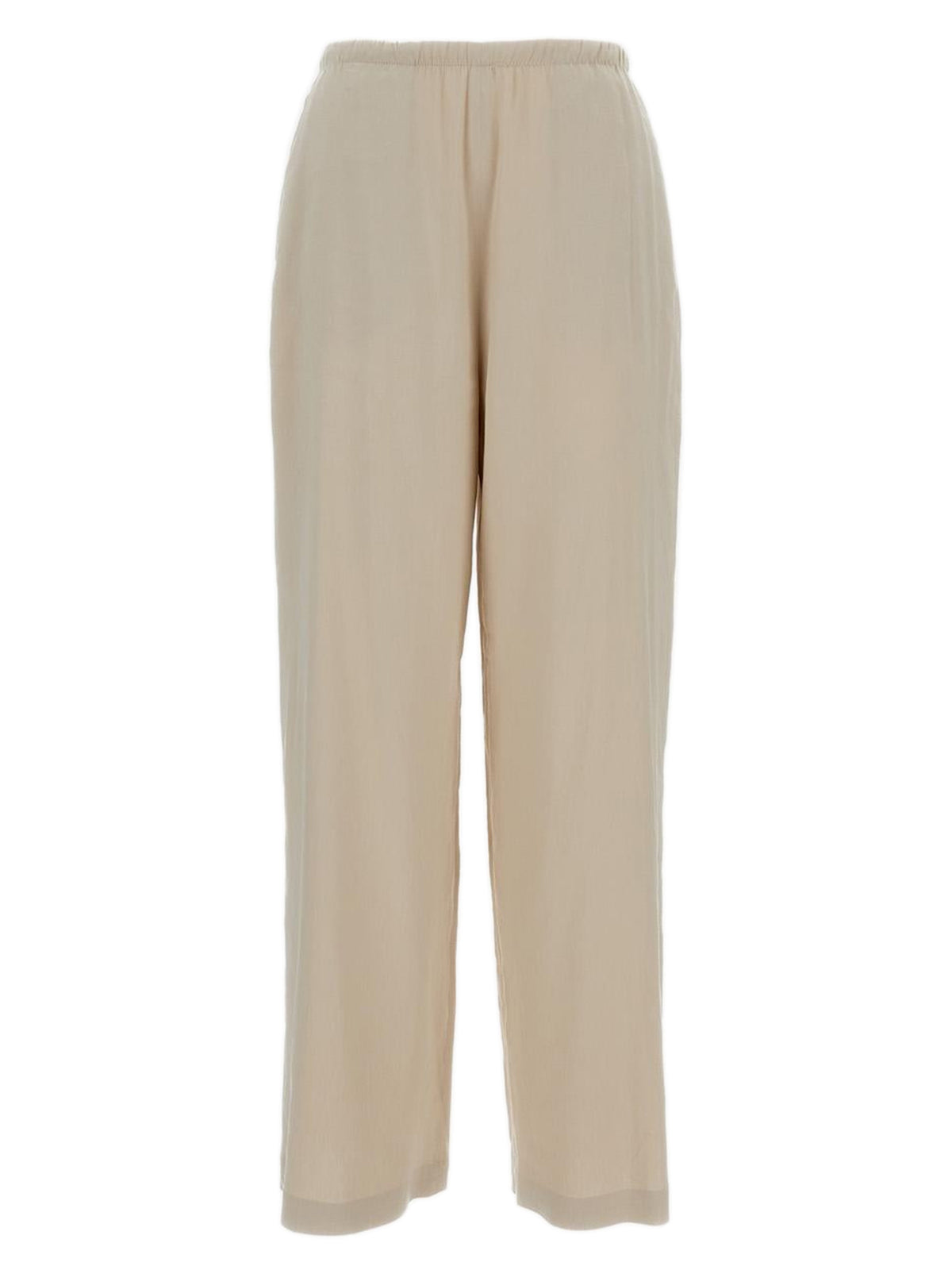 Pantaloni in tela di lino e viscosa