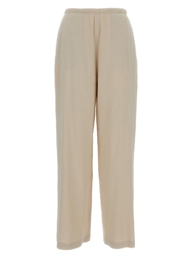 Pantaloni in tela di lino e viscosa