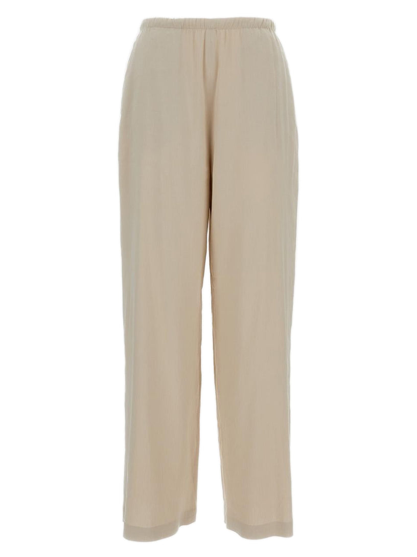 Pantaloni in tela di lino e viscosa