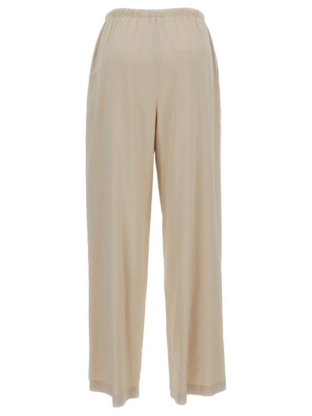Pantaloni in tela di lino e viscosa