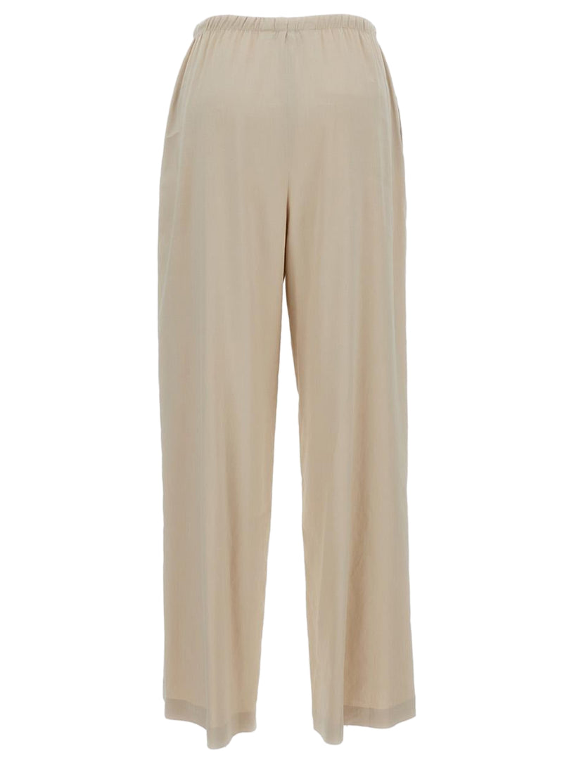Pantaloni in tela di lino e viscosa