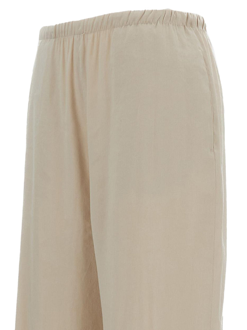 Pantaloni in tela di lino e viscosa