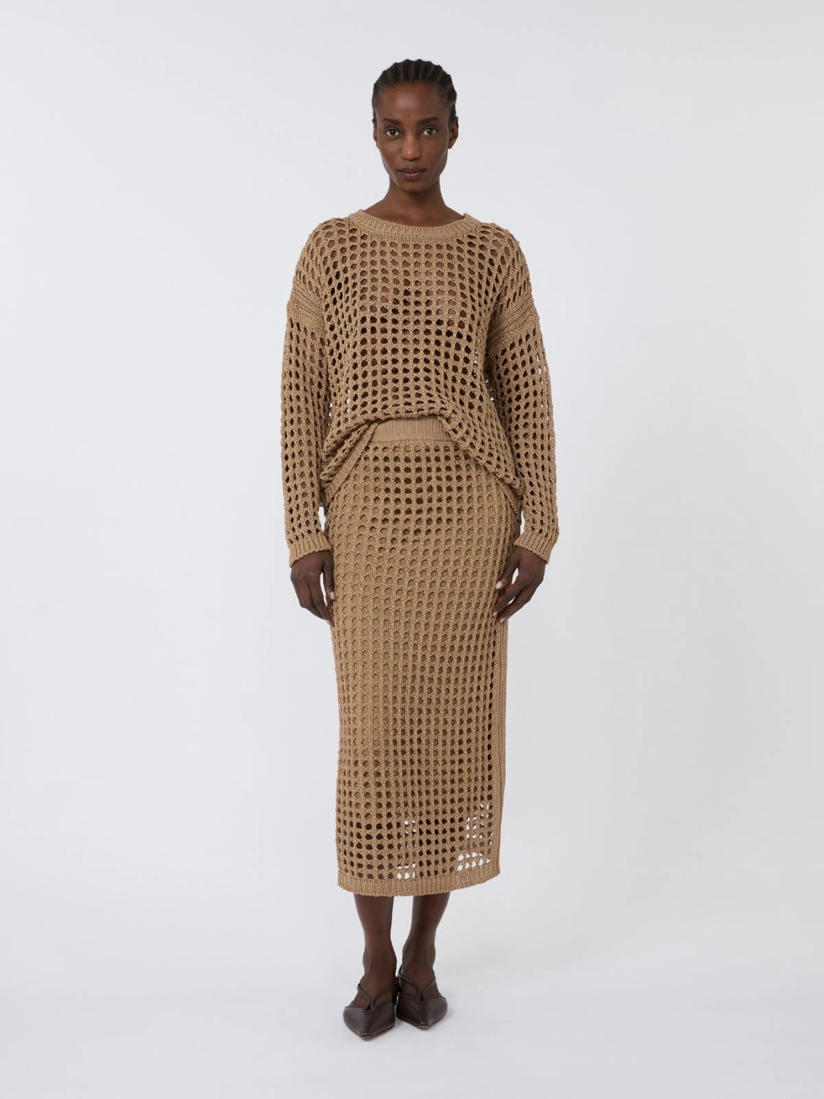 Mesh cotton skirt