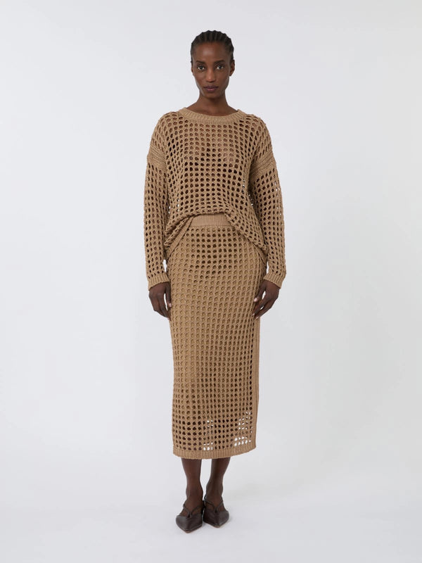 Mesh cotton skirt