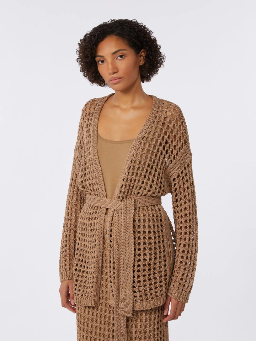 Mesh cotton cardigan