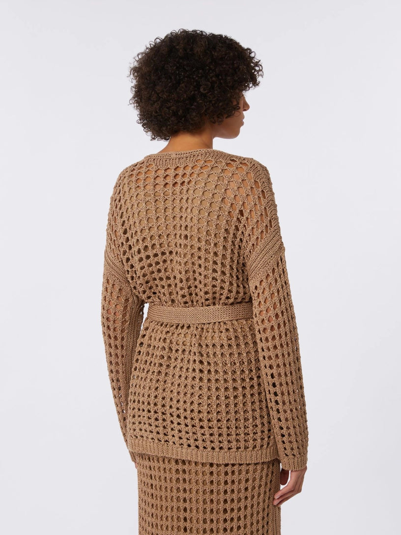 Mesh cotton cardigan