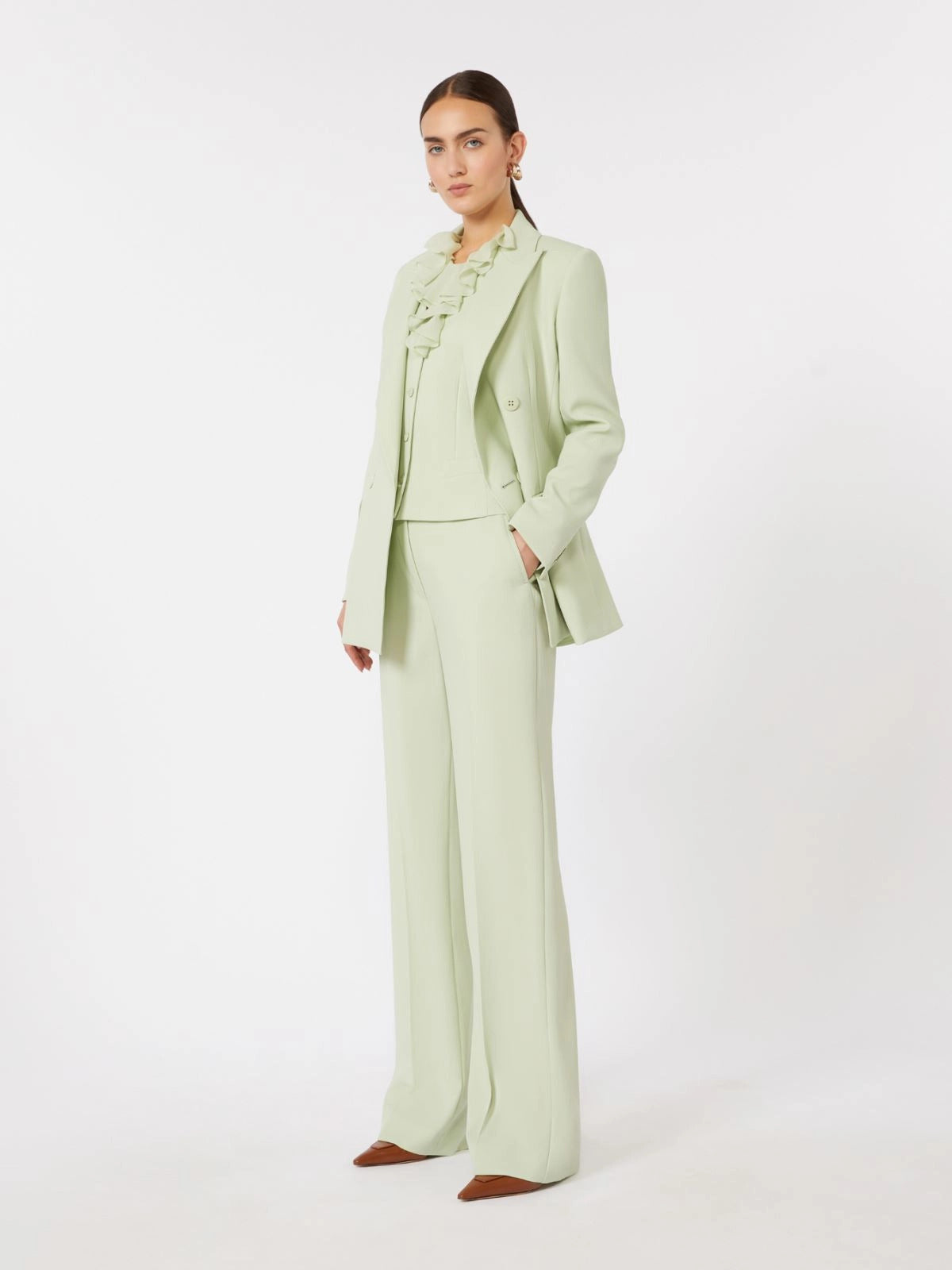 Mstquasar trousers in crêpe wool