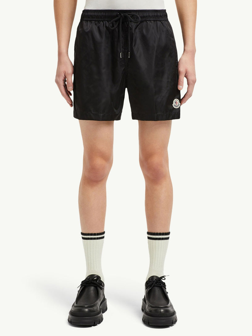 Swim shorts with logo patch