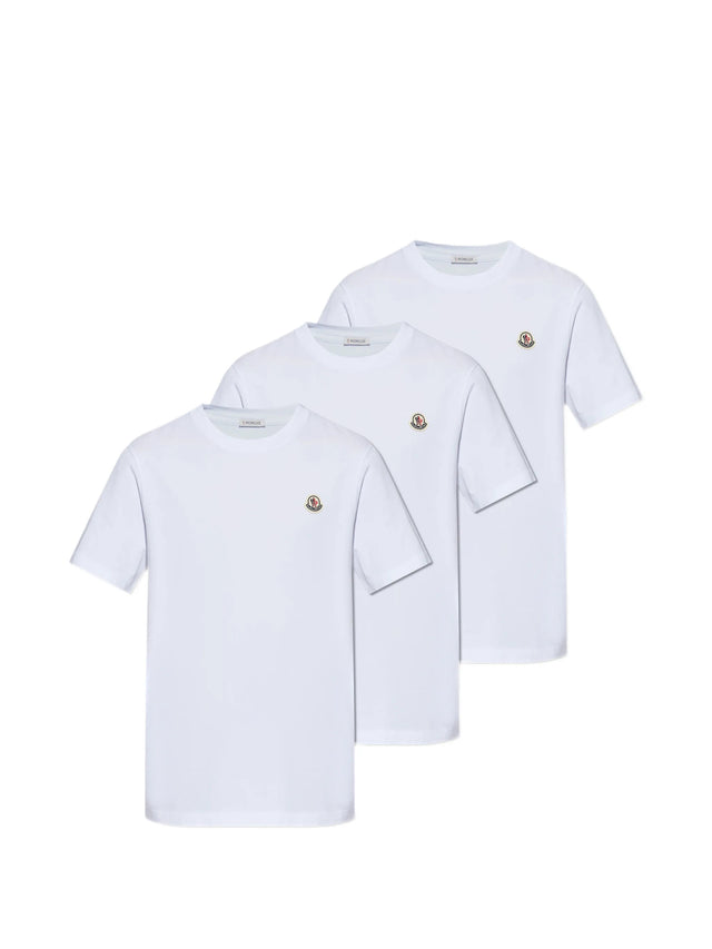 Cotton T-shirt with logo patch (Set of three)