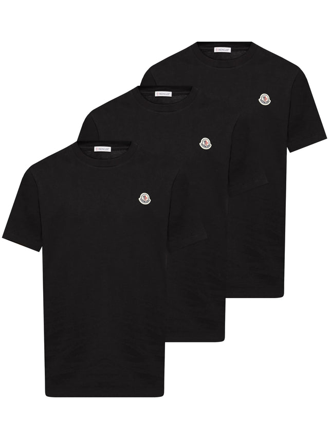 Cotton T-shirt with logo patch (Set of three)