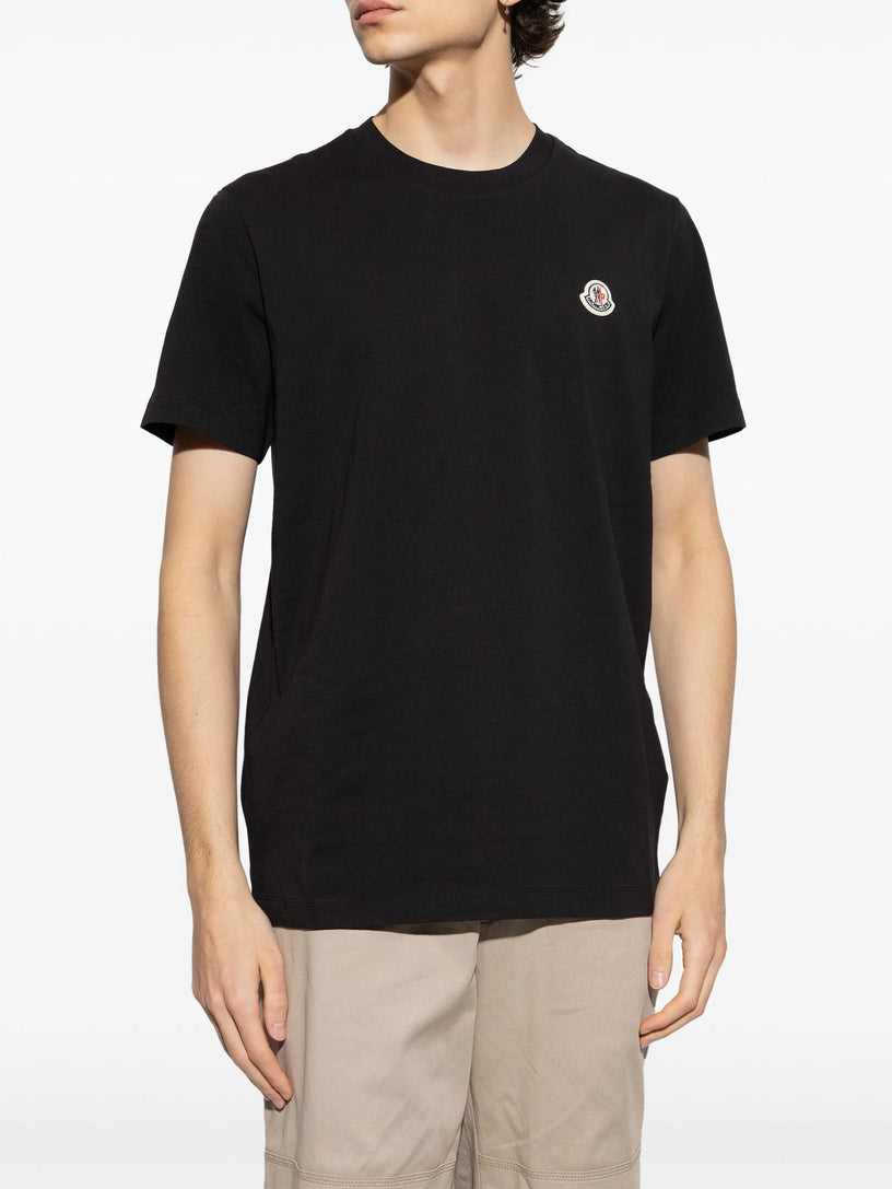 Cotton T-shirt with logo patch (Set of three)