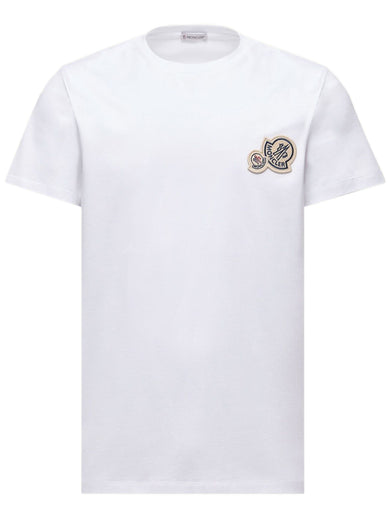 Cotton T-shirt with double logo patch